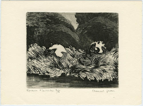 Marcel Jean - Paysage Surrealiste (Surrealist Landscape) - 1940 etching